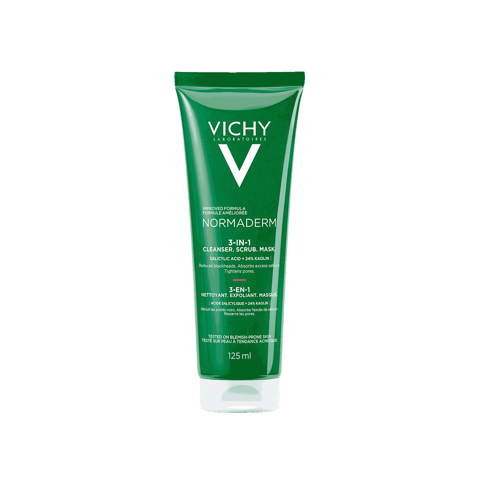 VICHY NORMADERM 3in1 Scrub Cleanser Mask 125ml new